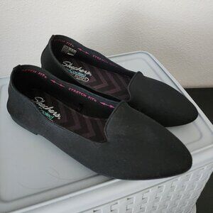 Skechers Cleo "Sherlock" Black Loafer Knit Flats Women's Size 8